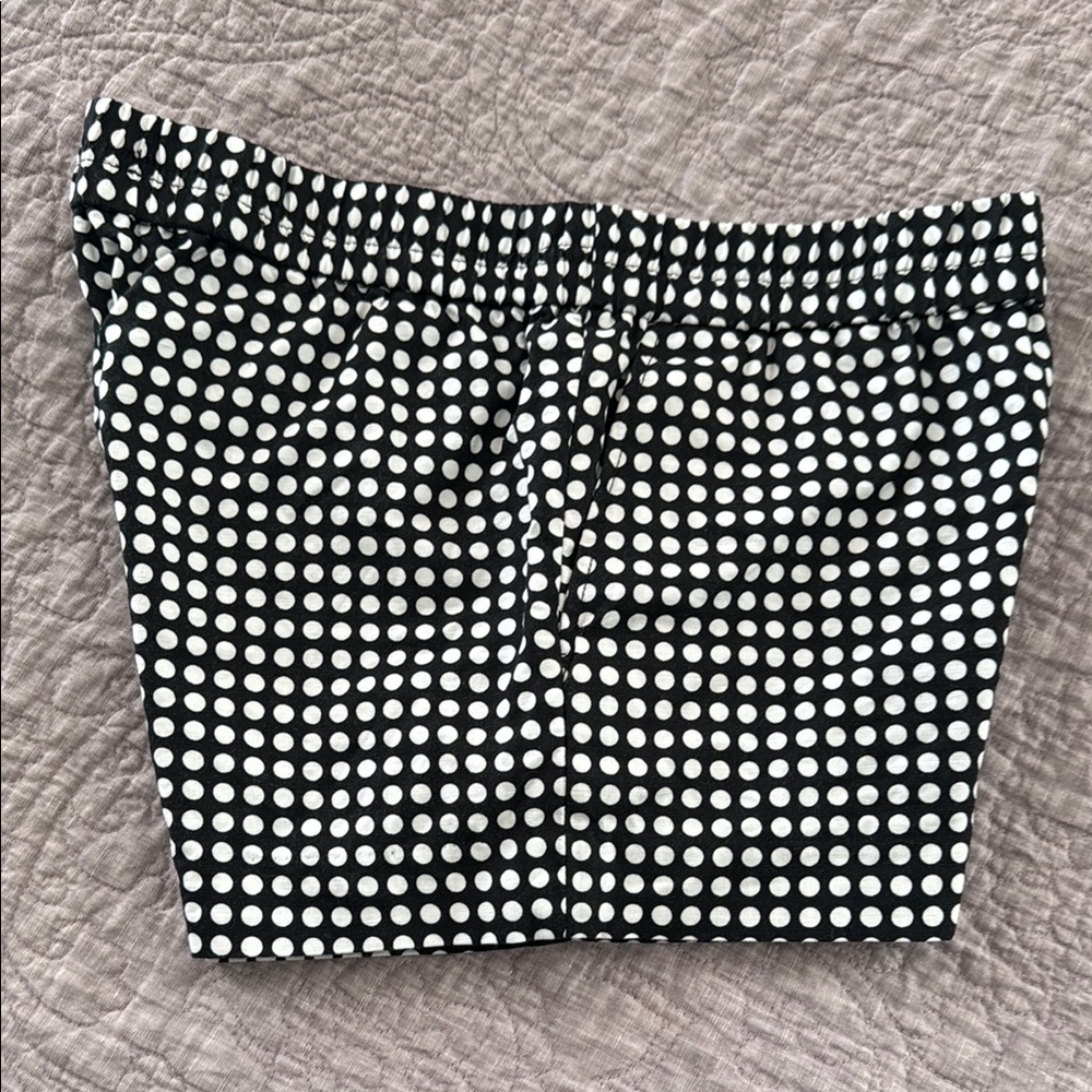 J. Crew Black & White Linen Blend Polka Dot Shorts